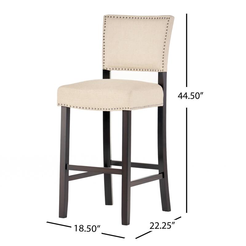 Mayfield Contemporary Linen Barstool (Set of 2) by Christopher Knight Home - 22.25" D x 18.50" W x 44.50" H