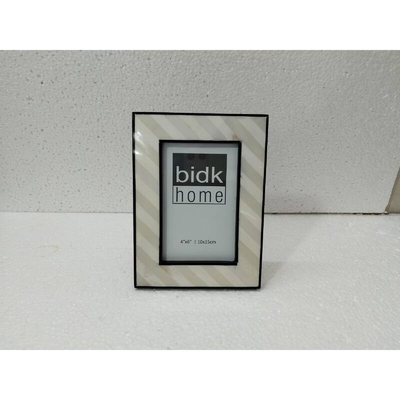 Bone Rectangular Picture Frame - for 4" x 6" Photo - White and Cream