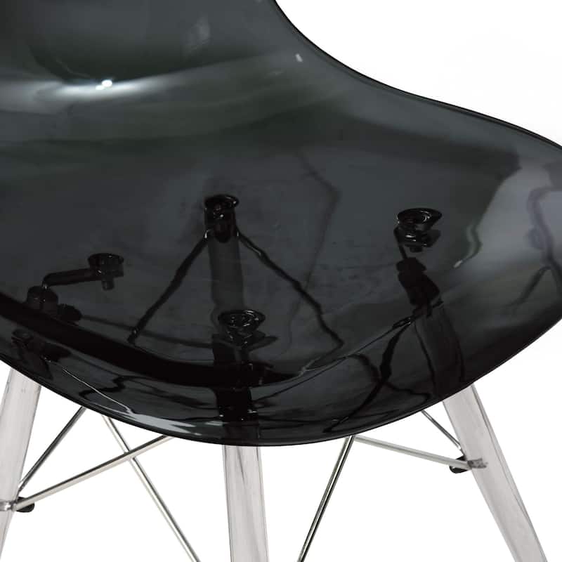 Dover Acrylic Accent Banquet Side Chair Dining Chair with Eiffel Legs for Indoor Outdoor Home Office Living Room & Kitchen