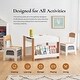 preview thumbnail 4 of 5, Kids Art Play Activity Table with Storage Shelf and Chair Set with Storage Baskets, White & Gray