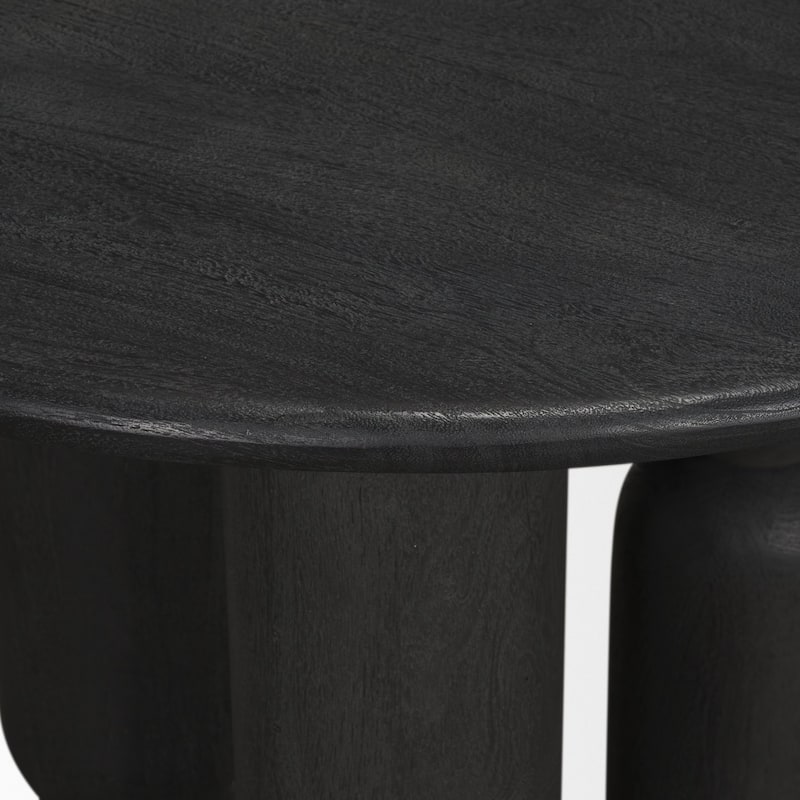 Sonel Pedestal Medium Dark Brown / Matte Black Acacia Wood Foyer Table -  35.0L x 4.5W x 35.0H