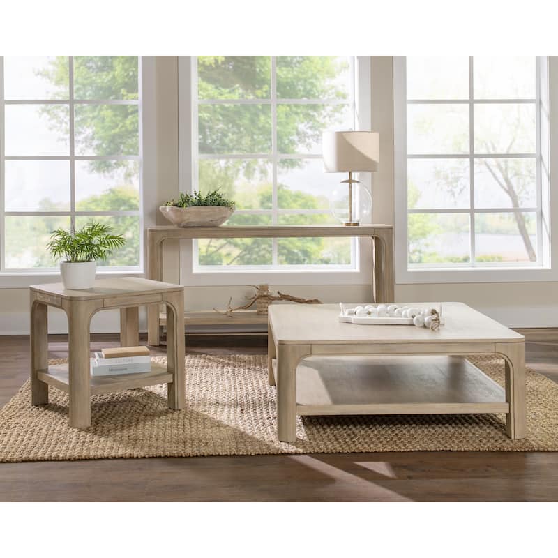 Solano Square Coffee Table Set Weathered Mango