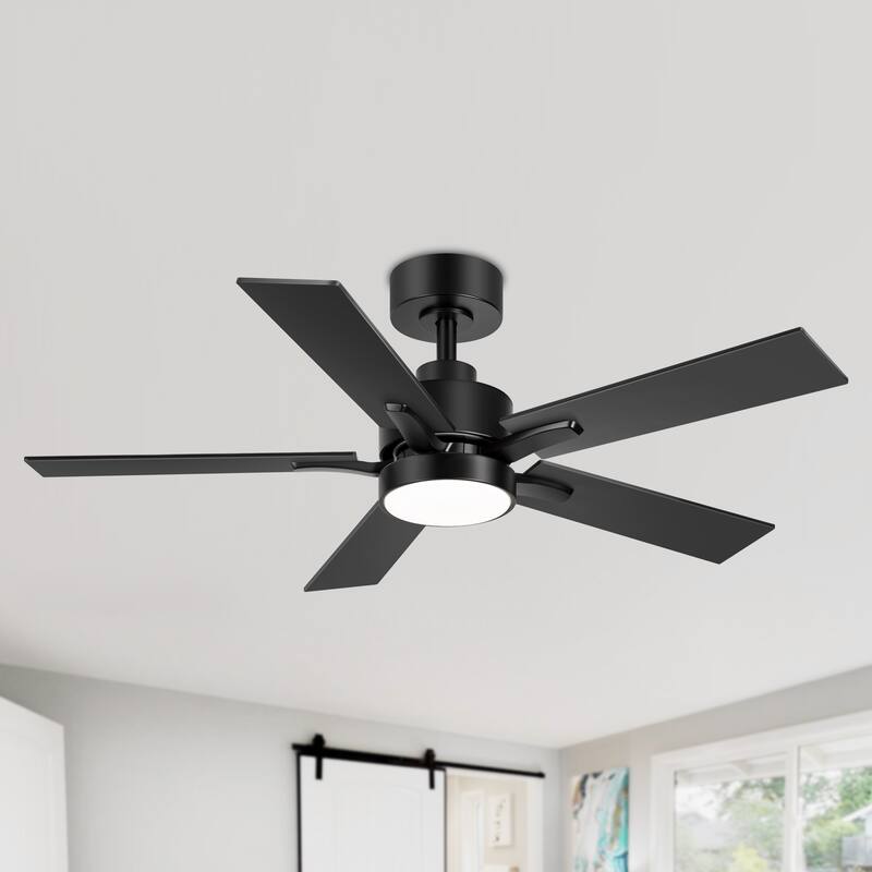 36/42/52-Inch Reversible 3/5-Blade Integrated LED Ceiling Fan with Light Remote