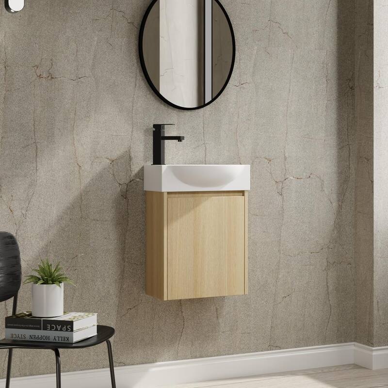 BNK 16"/20"/24"/30"/36" Single Sink Bathroom Vanity with Soft Close Door and Shelf