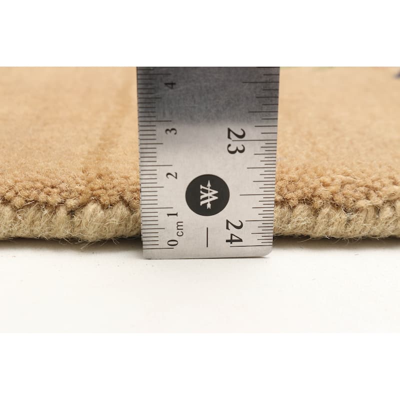 ECARPETGALLERY Hand Loomed Kashkuli Gabbeh Tan Wool Rug - 4'0 x 5'9