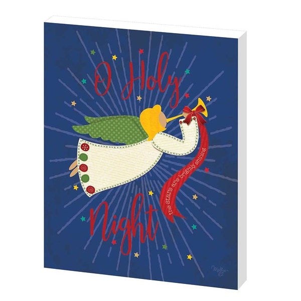 10" Trumpeting Angel "O Holy Night" Hanging Plaque - 8-inchx10-inch