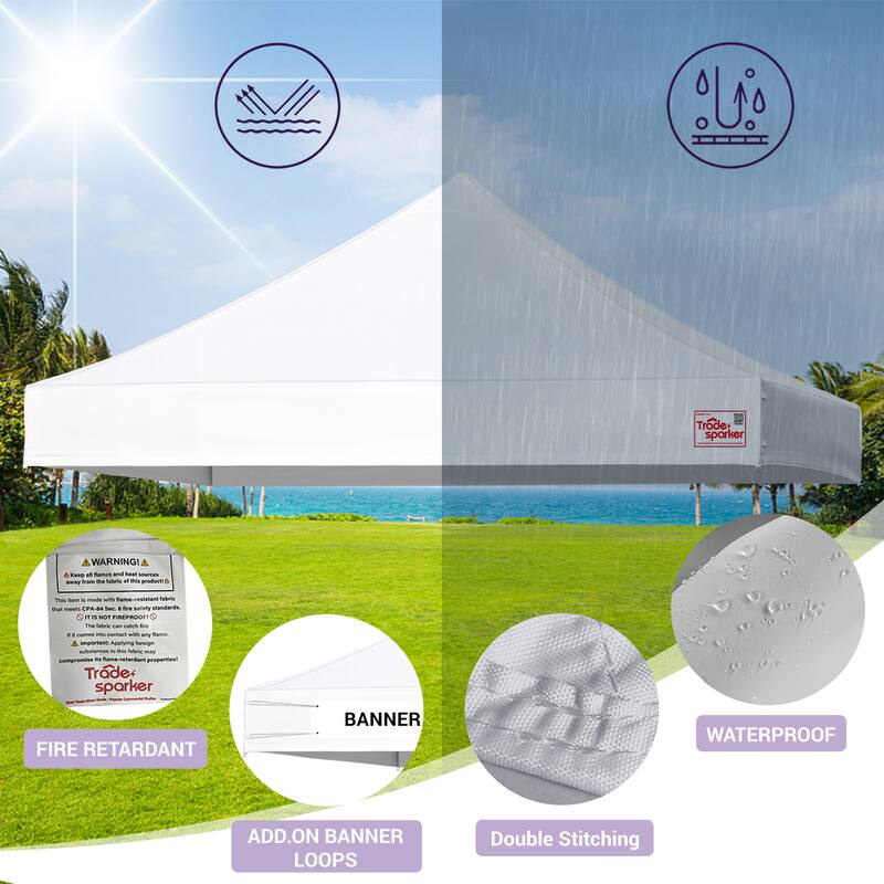 Tradesparker Commercial Canopy Replacement Top Windproof with Sand Bags
