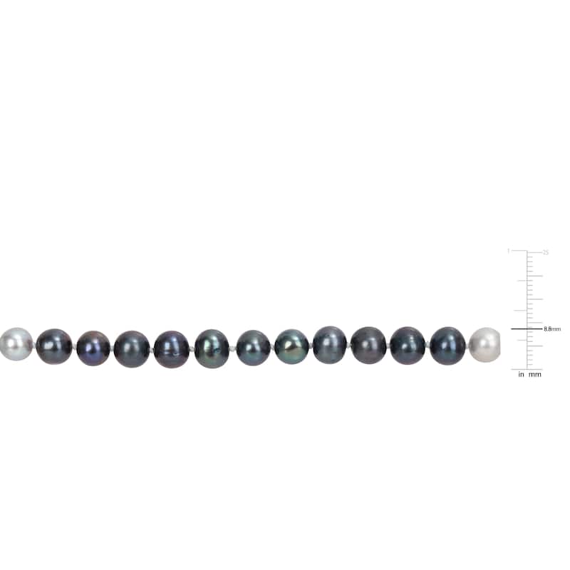 Miadora 7.5-8mm Multi-Colored Cultured Freshwater Pearl Strand Necklace - 18 in x 9.2 mm