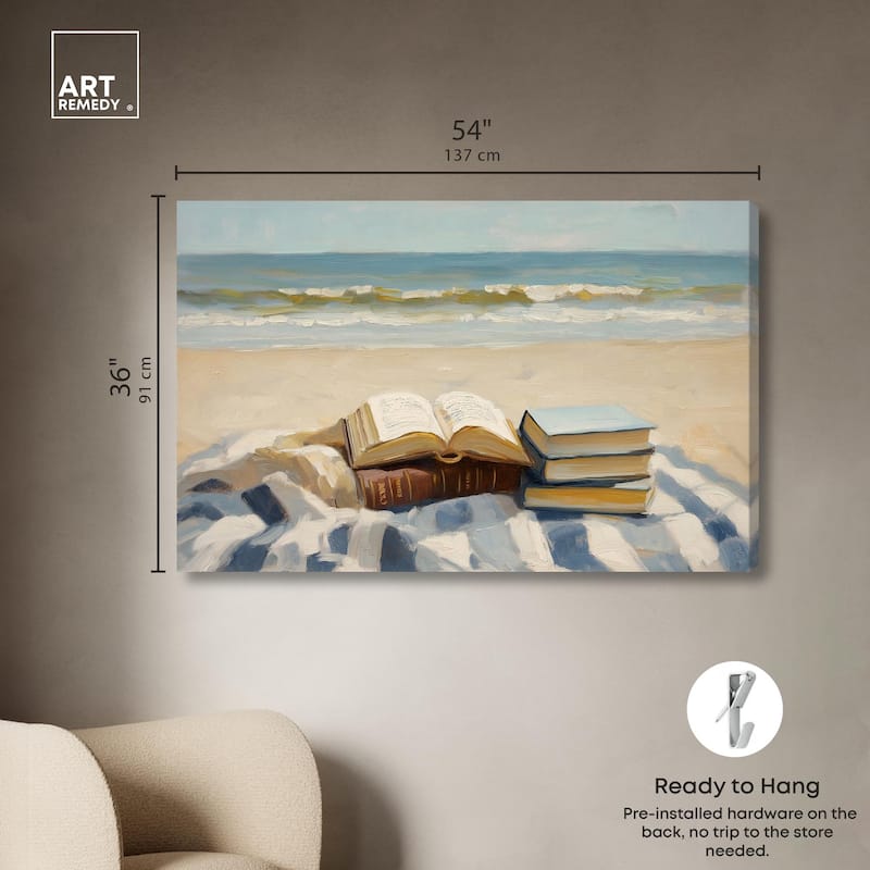 Beach Reading Canvas by Art Remedy, Gallery Wrapped