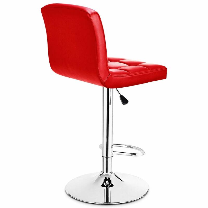 Set of 2 PU Leather Swivel Bar Stools Pub Chairs