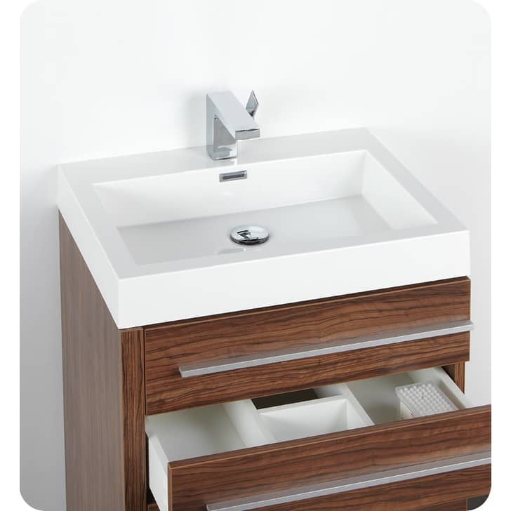 Fresca Livello 23-3/8" MDF Vanity With Mirrored Medicine Cabinet,