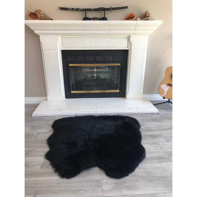 Dynasty Natural 2-Pelt Luxury Long Wool Sheepskin Shag Rug