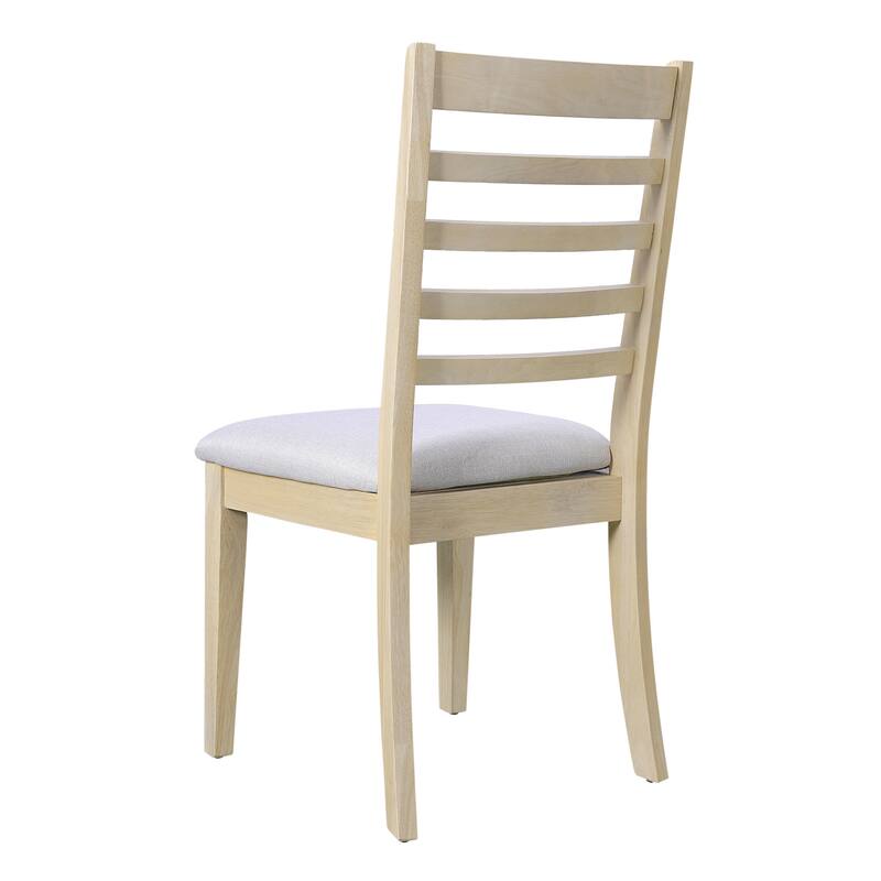 Roomfitters 7-Piece Extendable Dining Table Set, 78" Wooden Kitchen Table with Removable Leaf & 6 Upholstered Chairs, Natural