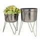 preview thumbnail 10 of 19, CosmoLiving by Cosmopolitan Metal Modern Planter (Set of 2) - S/2 7", 7"W