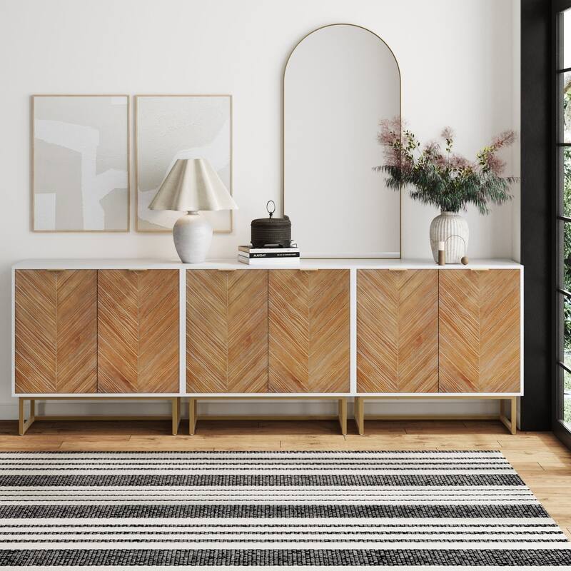 Nathan James Enloe Rustic Doors Metal Base Free Standing Modern Storage Cabinet for Entryway