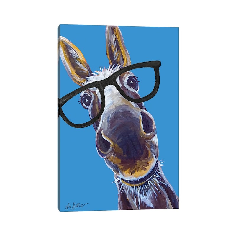 iCanvas "Donkey Snickers Glasses" by Hippie Hound Studios Canvas Print