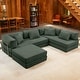 preview thumbnail 69 of 179, Jaxx Unsofa Modular Convertible Sectional Sofa with Fold Out King Sleeper Bed U-Shaped Sectional. - Corduroy Forest Dark Green