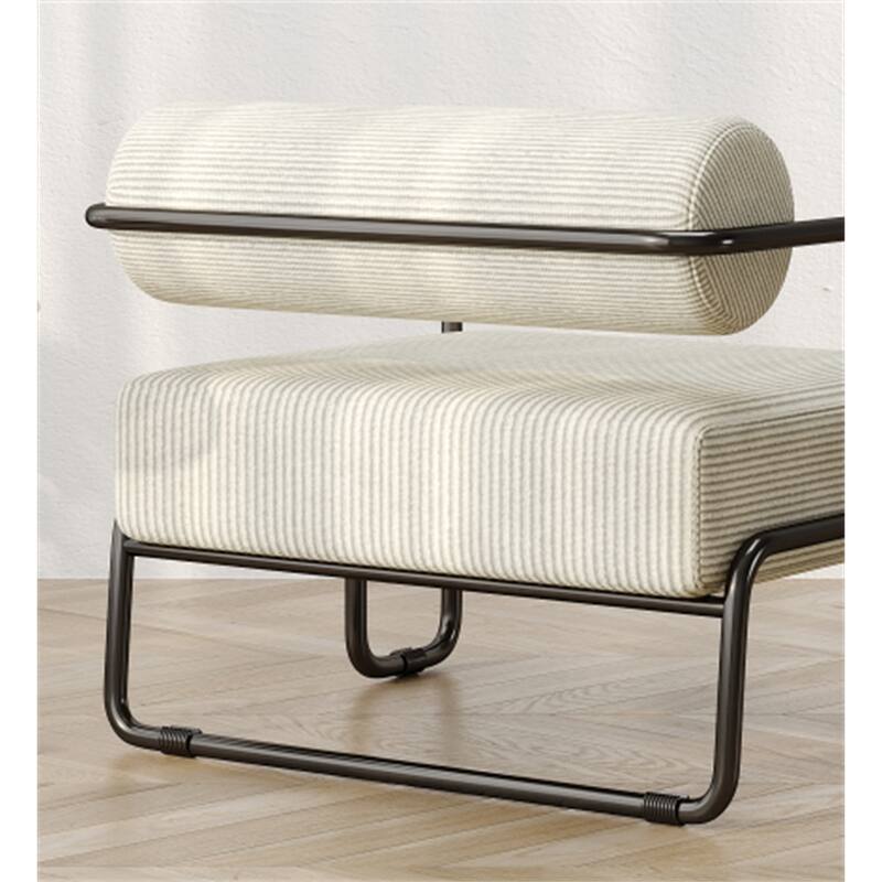 Corduroy Fabric Sofa Chair with Iron Frame, Lazy Individual Chair