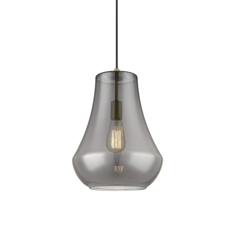Innovations Lighting 491-1P-16-12 Fairfield Pendant Fairfield 12" Wide - Satin Gold / Plated Smoke