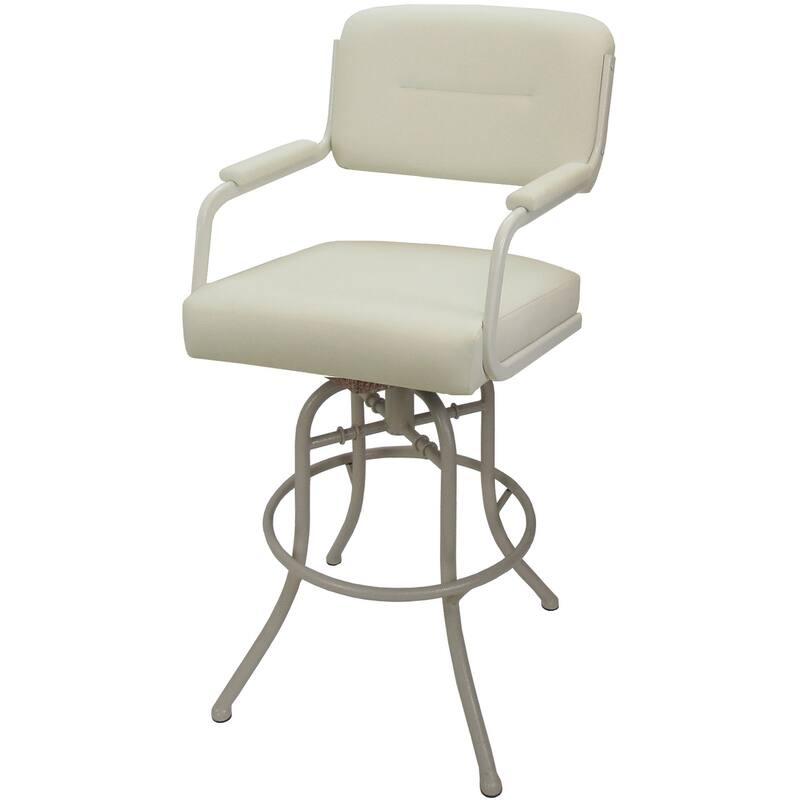 Swivel Tilt Counter 26" or 30" Bar Stool on Metal Frame - M-110 - Counter Height - Ocean Beige Vinyl - Beige