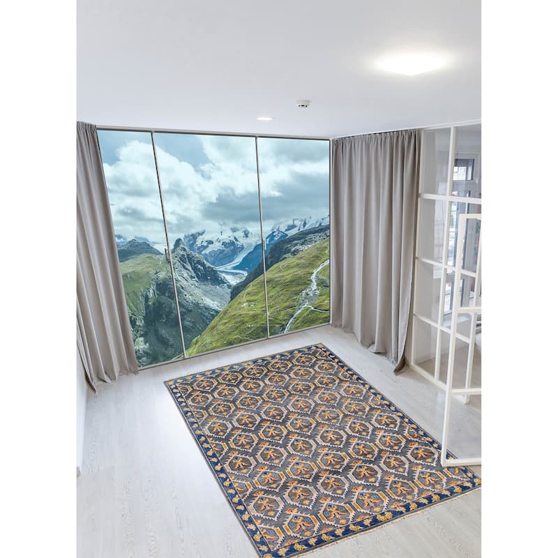 ECARPETGALLERY Hand-knotted Jules Serapi Grey Wool Rug - 8'11 x 12'1