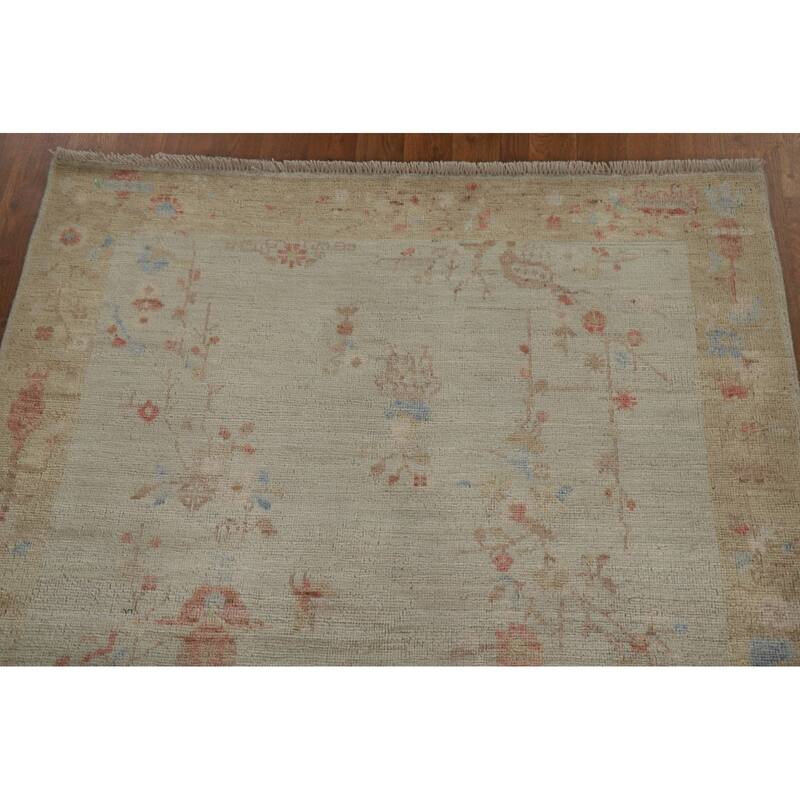 Muted Art Deco Oriental Home Decor Area Rug Hand-knotted Wool Carpet - 3'11" x 4'11"