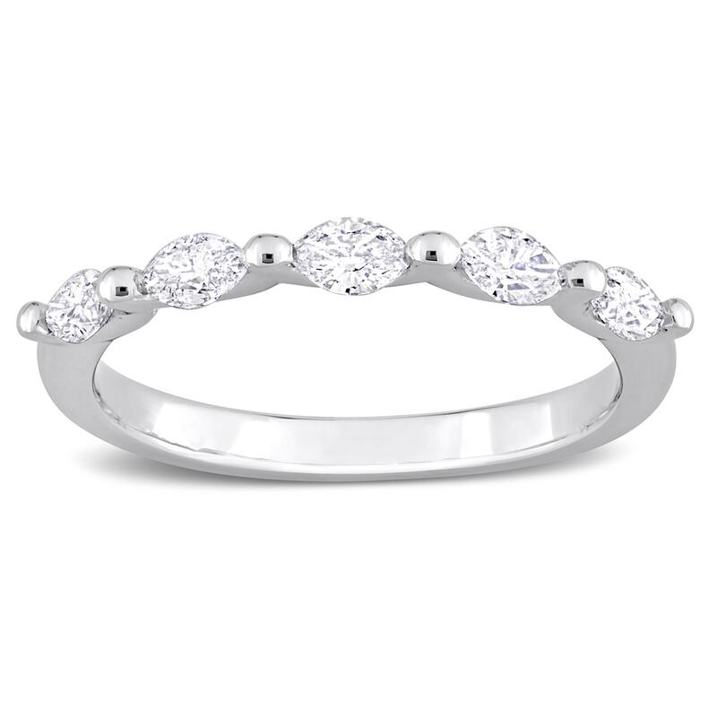 Miadora 1/2ct TW Marquise Shape Diamond Semi-Eternity Band in Platinum