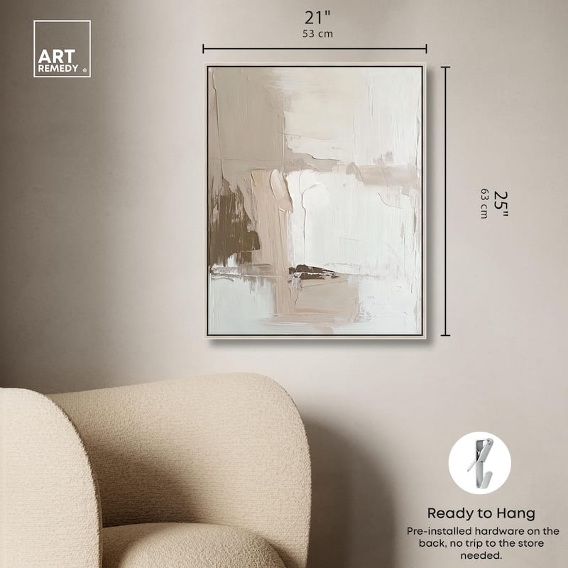 Pale Textured Silence I Canvas by Art Remedy