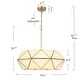 preview thumbnail 6 of 10, Modern 5-Light Gold Drum Chandelier Transitional Light for Dining Room Entryway - 23.6" Dia. x 8.3" H