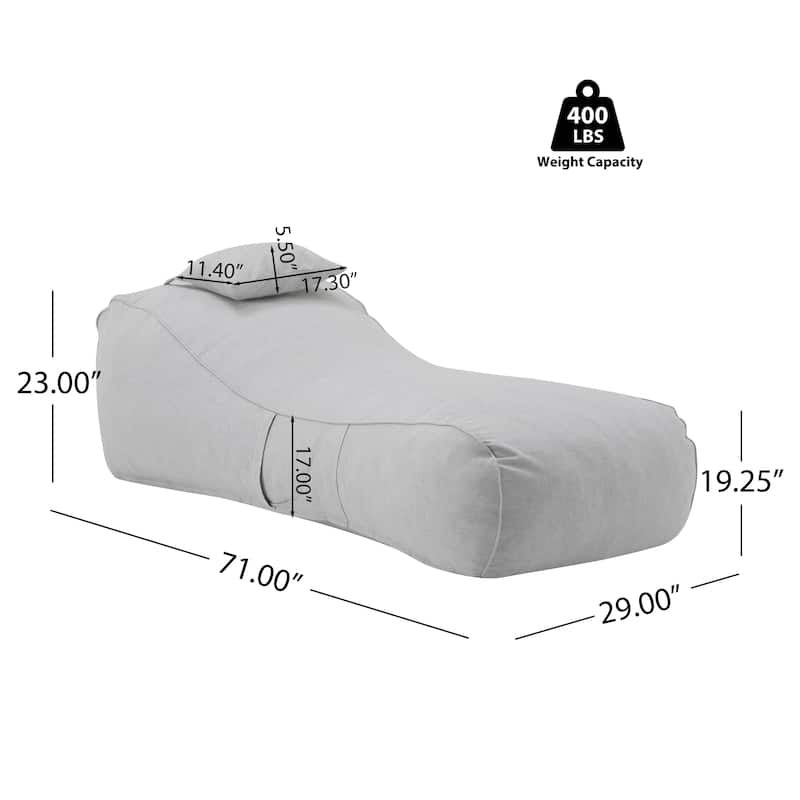 Christopher Knight Home- Fiano Fabric Outdoor Bean Bag Lounge Chair
