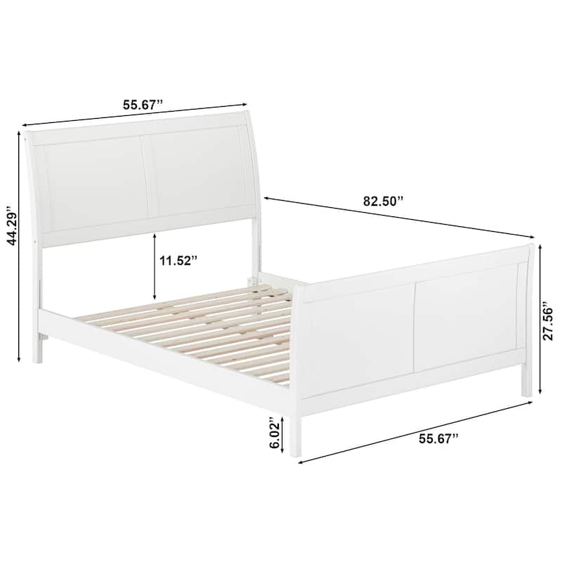 AFI, Portland Solid Wood Low Profile Platform Bed with Matching Footboard