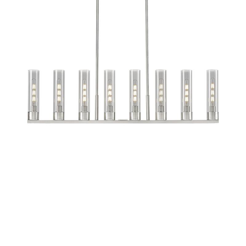 Innovations Lighting 617-8I-14-48 Boreas Linear Boreas 8 Light 48" - Satin Nickel / Light Smoke