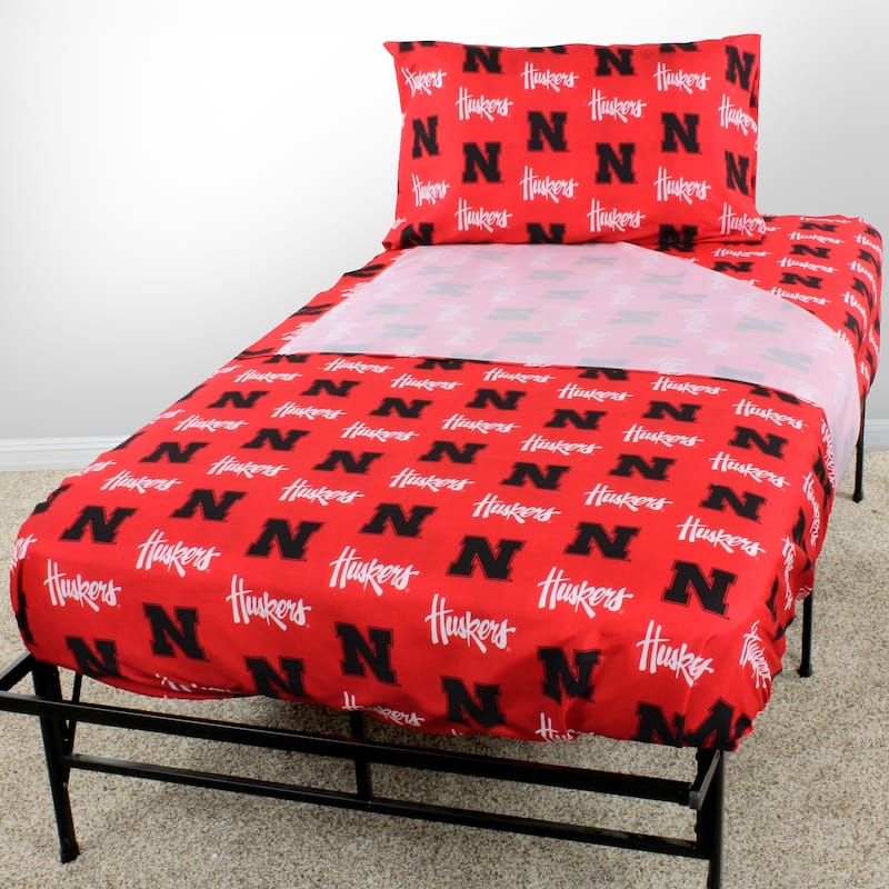 Nebraska Cornhuskers 100% Cotton Bed Sheet Set
