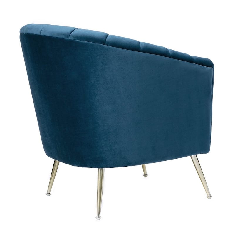 Manhattan Comfort RosemontGold Frame Velvet Accent Chair (Set of 2)