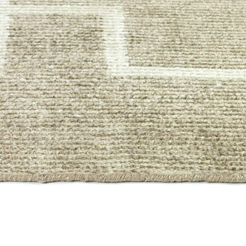 Adana Handwoven Sand Brown Geometric Pattern Bamboo Silk Area Rug