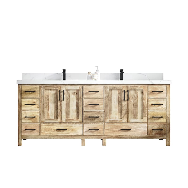 Willow Collections 84 in. W x 22 in. D Malibu Mango Double Sink Bathroom Vanity with Countertop