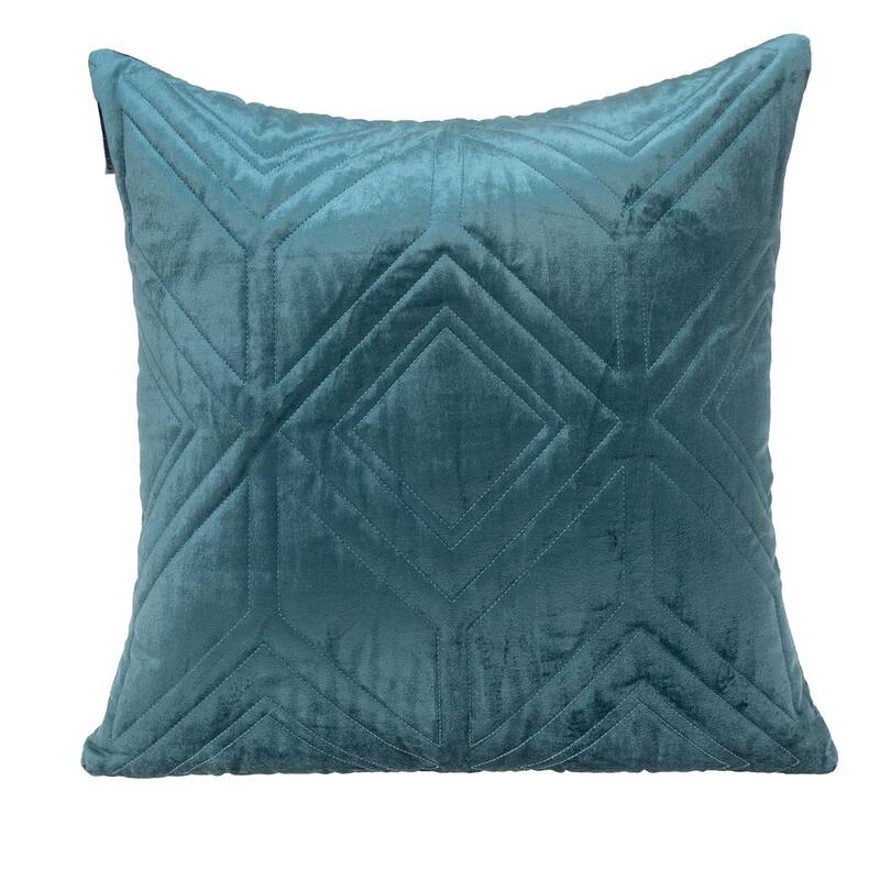 Navy Quilted Diamonds Velvet Solid Color Throw Pillow Bed Bath