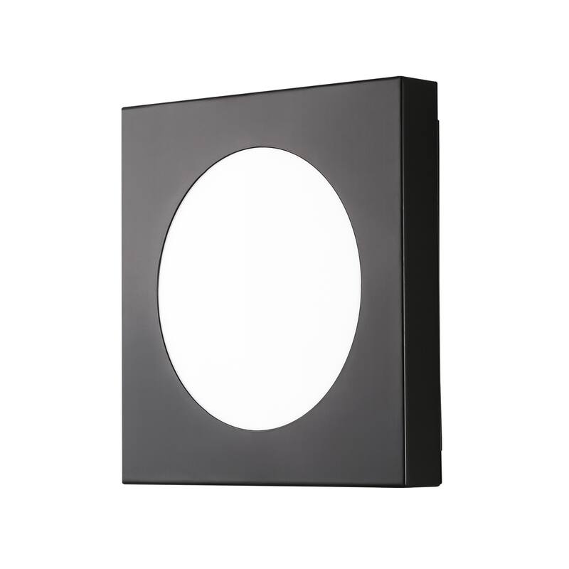 12-in Minimalist Matte Black Rectangle LED Wall Sconce/Flush Mount Ceiling light with Milky White Arcylic Diffuse