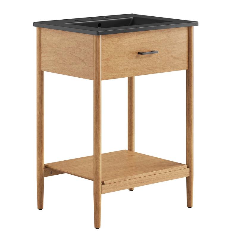Zaire 18"/24"/30"/36"/48" Bathroom Vanity with Black Sink Top
