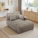 preview thumbnail 75 of 174, 41" W Plush Corduroy Chaise Lounge with Pillows