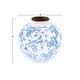 preview thumbnail 2 of 3, 8"H Terracotta Vase with Floral Transferware Pattern & Crackle Finish