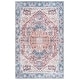 preview thumbnail 43 of 45, SAFAVIEH Arizona Ingund Machine Washable Slip Resistant Vintage Oriental Rug 4' x 6' - Red/Navy - Rectangle