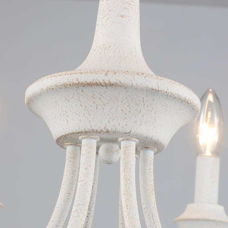 6-Light Modern Chandelier , Farmhouse Candle Chandelier for Dining Room Living Room Bedroom Kitchen - W24.4"x H15.55"