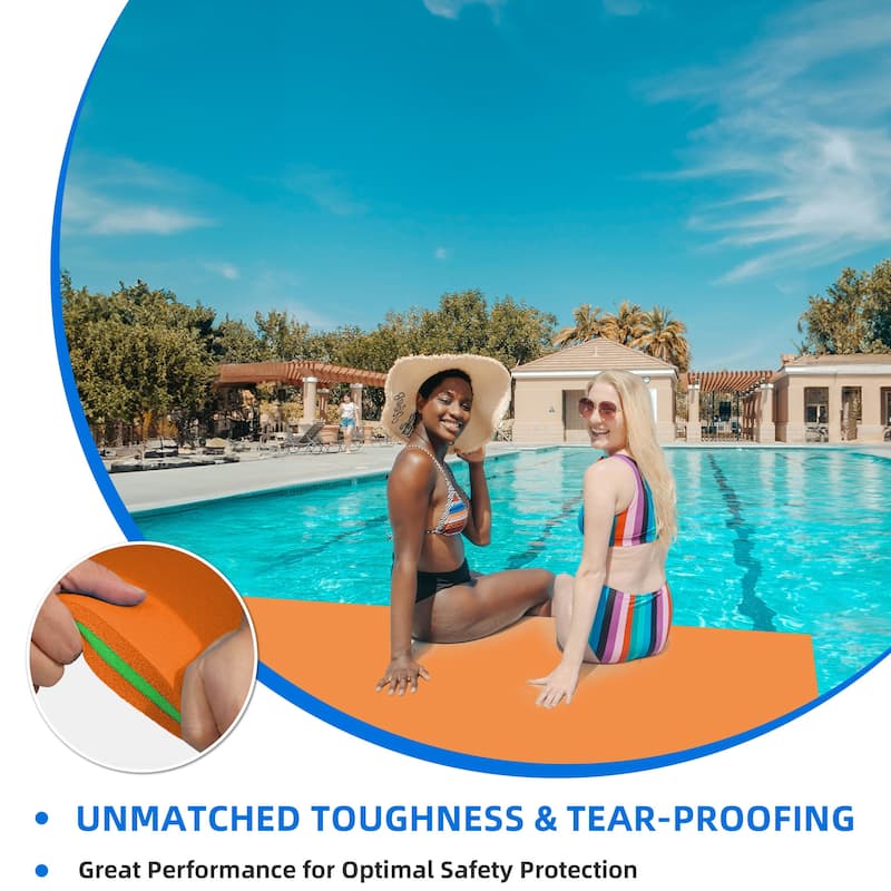 Moasis 12' X 6' Lily Pad Floating Mat Water Mat Inflatable Rafts Lily Pad Pools Beach XPE Floating Island - 12' X 6'