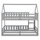 preview thumbnail 14 of 16, Cottage Style Twin over Twin Bunk Bed with Build-In Ladder,Fence-shaped Guardrail,House-Shaped Design with Door