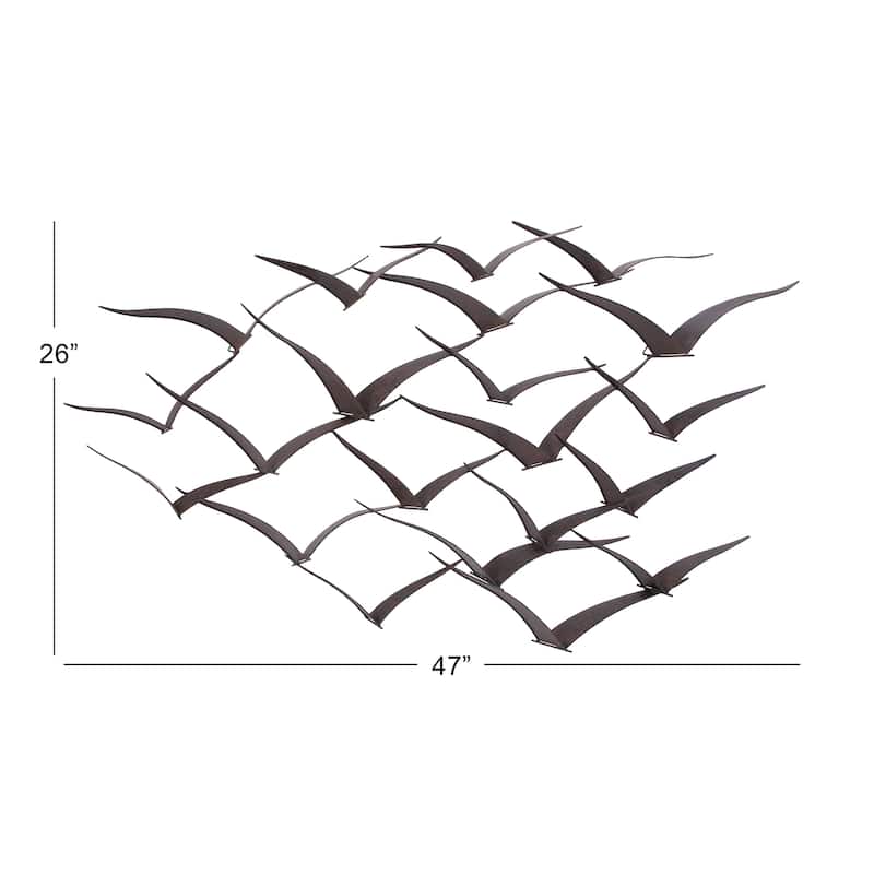 Metal Bird Sleek Flying Home Wall Decor - Gold, Black, Brown, Blue, Silver - Roche River Decor