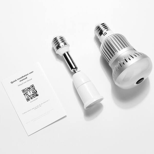 1080P Mini Security IP Camera 360° Panoramic SPY Hidden Wifi Wireless Light Bulb