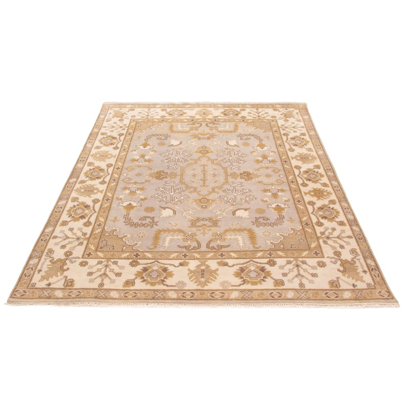 ECARPETGALLERY Hand-knotted Royal Oushak Light Grey Wool Rug - 8'0 x 9'9