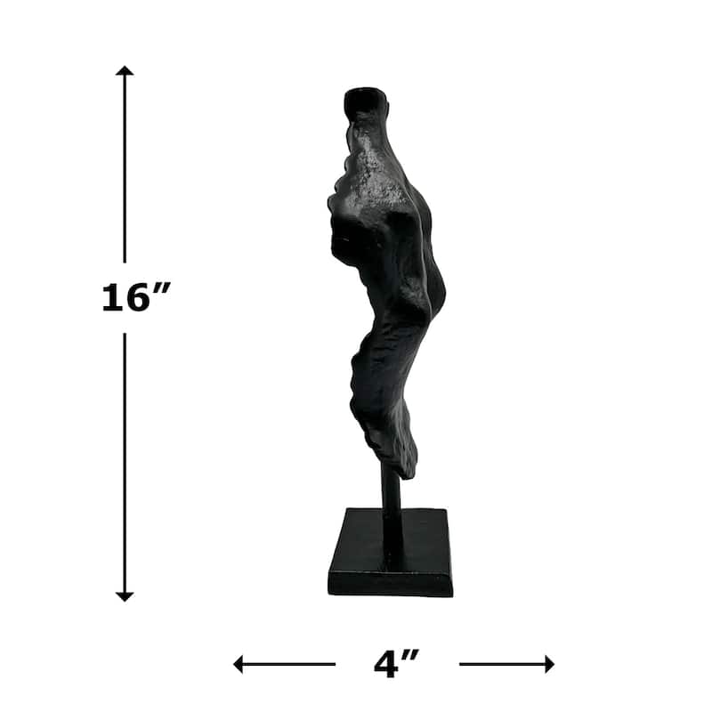 16 Inch Tall Decorative Handmade Aluminum Abstract Body Sculpture - 8 x 4 x 16 in