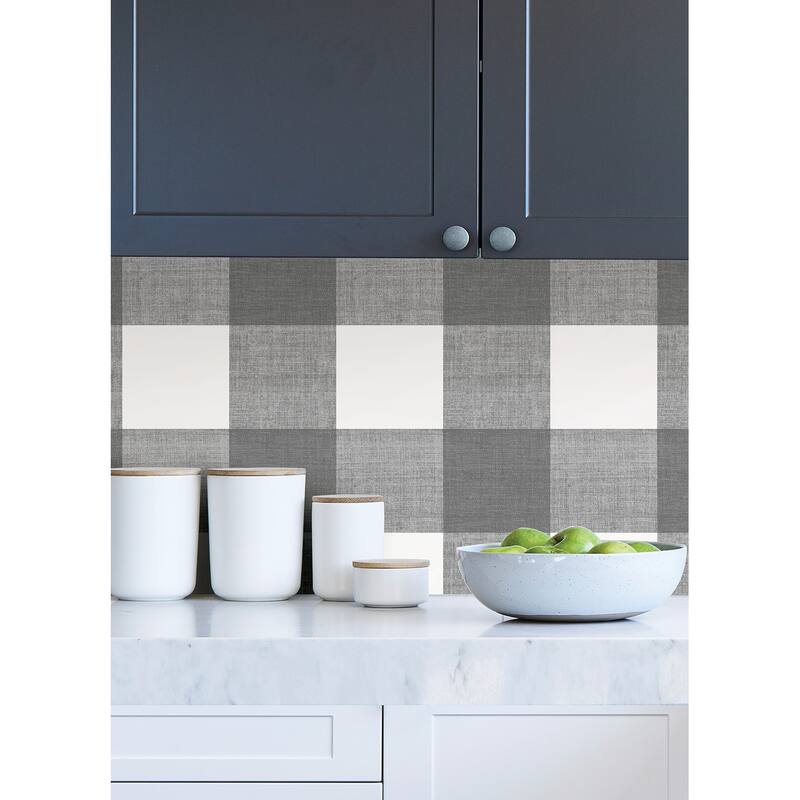 Scott Living Scott-ish Plaid Self Adhesive Wallpaper